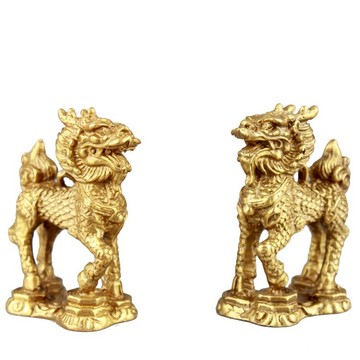 開光純銅麒麟擺件一對小號踏八卦掛屏風麒麟鎮宅小麒麟家居工藝品