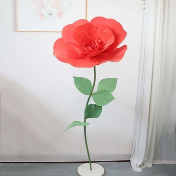 ✨免運可開發票#大型PE玫瑰花仿真玫瑰櫥窗展示  婚禮裝飾 拍攝道具 戶外活動店麵佈置套裝