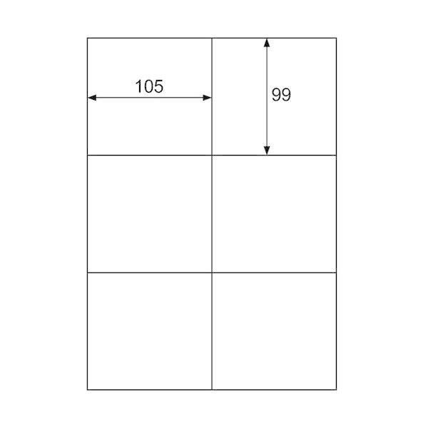 (まとめ) ヒサゴ きれいにはがせるエコノミーラベルA4 6面 105×99mm ELH004 1冊(100シート) 〔×5セット〕