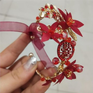 手腕花手鐲婚禮裝飾節日演出裝飾開口手鐲流蘇白月光小清新發繩