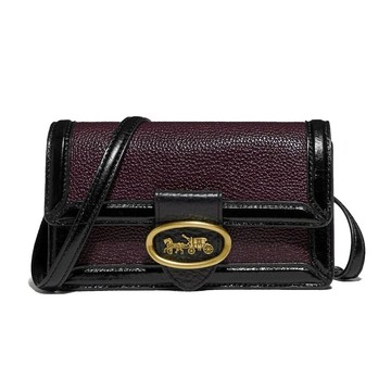 COACH 馬車LOGO拼色皮革腰包