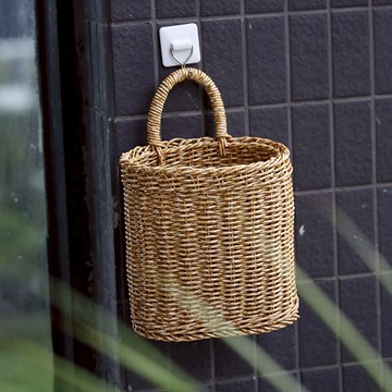 姜蒜收納籃藤編收納筐編織籃廚房放蔥姜竹編壁掛小籃子蔬菜雞蛋籃