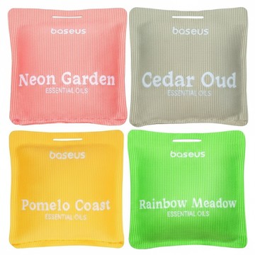 Baseus 倍思 瑪格麗特系列 車用香氛4件組  1組  Rainbow Meadow + Cedar Oud + Pomelo Coast + Neon Garden