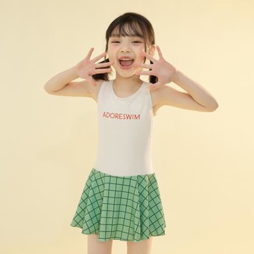 愛多爾女童2024年夏季新款兒童連體裙式泳衣中小童可愛時尚游泳衣