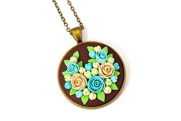 風格項鍊與小花花卉吊墜女士周年紀念禮物