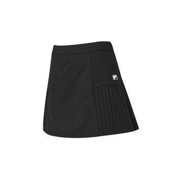 FILA 女平織短裙-黑色 5SKA-1008-BK