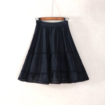 夏裝女通勤A字裙中裙純色半身裙子有內襯拉鏈時尚潮