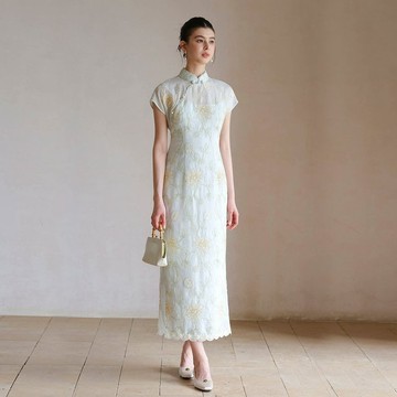 刺繡修身顯瘦改良旗袍 / 新中式中國風連衣裙 / 氣質復古長裙