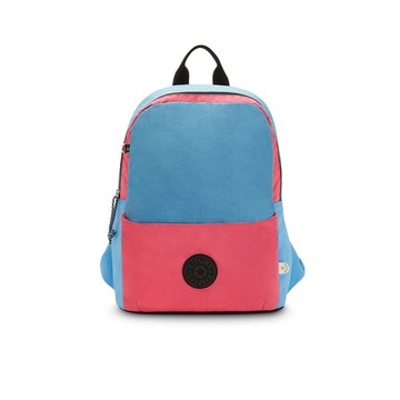 蜜桃橘拼接天藍經典實用後背包-SONNIE