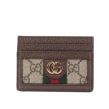 GUCCI GG SUPREME 卡片/名片夾(菸草色)