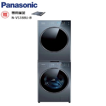 Panasonic國際牌 NA-VS120RW-B 12KG 洗脫滾筒洗衣機 銀河藍+Panasonic NH-VS100HP-B 10公斤熱泵除濕式乾衣機 (贈專用層架)