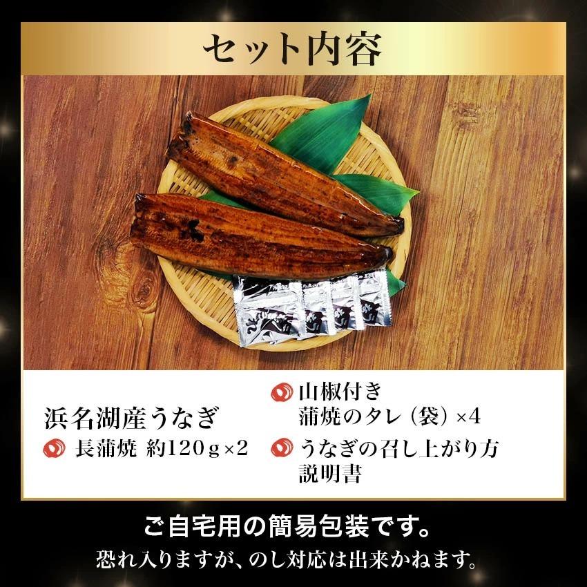 国産うなぎの最高峰 浜名湖うなぎ≪長蒲焼120ｇ×2本≫ 残暑見舞い　敬老の日※自宅用のためのし対応不可