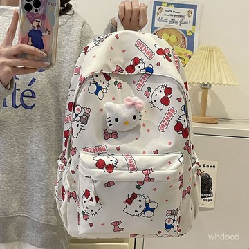 👜 卿選好物 👜【輕便耐磨】外出塗鴉凱蒂雙肩包可愛輕便透氣耐磨減負肩帶大容量學生書包背包