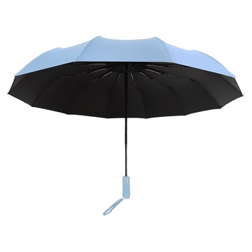 小麥購物 十二骨黑膠自動傘 展開(100 x 65cm) 460g 淺天藍 防曬