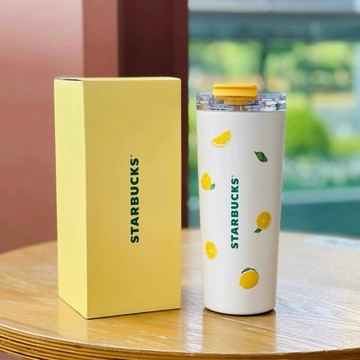 星巴克杯子2026新年禮物夏果緣奇遇系列博主風檸檬不鏽鋼雙飲口韓系不鏽鋼吸管杯子咖啡杯水杯學生用上班族情人節聖誕節生日禮