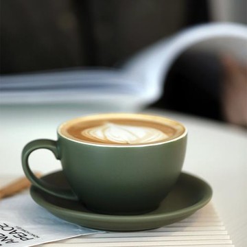 復古陶瓷杯墨綠色咖啡杯 下午茶拿鐵杯磨砂拉花杯輕奢馬克杯300ml
