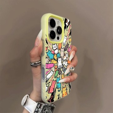 ✨手機殼✨INS風滿屏百變貓咪適用蘋果17PROMAX手機殼13果凍磁吸14/16保護殼