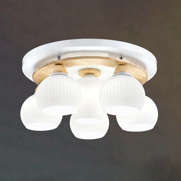 白玉玻璃原木造型吸頂燈 F37-21-92434