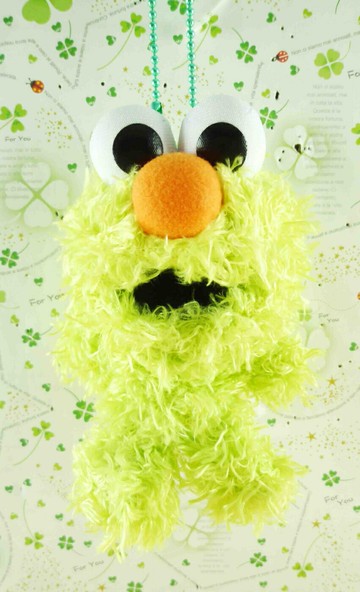 【震撼精品百貨】Sesame Street 芝麻街 絨毛鎖圈-綠 震撼日式精品百貨