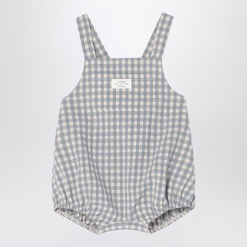 Checked overall with t-shirt