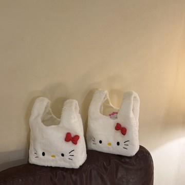 kitty手提包🎀 仿兔毛kitty立體蝴蝶結可愛手拎包