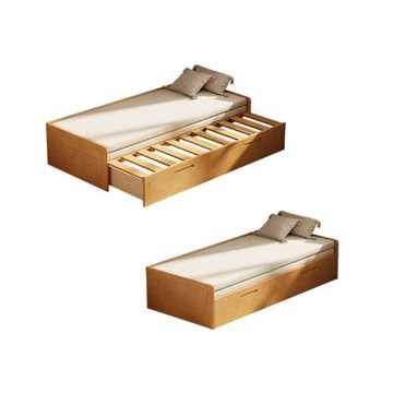 Happylife 實木伸縮拉床 燈芯絨面料 Y12280