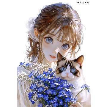 【4 月新品 3】07-120-0285 人物貼紙 春日少女與動物
