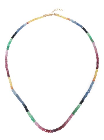 JIA JIA - 14kt yellow gold Arizona sapphire beaded necklace - women - Sapphire/14kt Yellow Gold - One Size