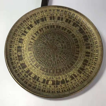純銅八卦鏡奇門遁甲羅盤銅八卦羅盤客廳家居裝飾品銅羅盤擺件