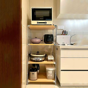 免運 日式置物架落地多層陽臺收納架臥室客廳書架廚房微波爐收納儲物架