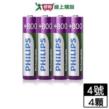 飛利浦 鎳氫充電4號電池 4顆/組 高容量 環保 電池 鎳氫電池【愛買】