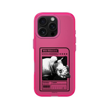iPhone 16 Pro Clear 粉漾桃 - RHINOSHIELD X Taipei Zoo - 白犀牛：限量卡牌