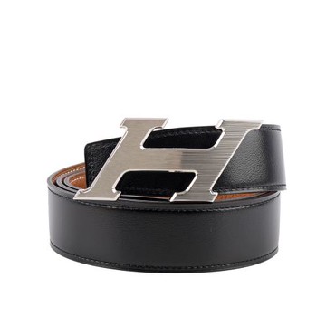 展示商品_HERMES Speed H Logo 搭釦雙色雙面可用皮帶(黑色/金棕) 90cm