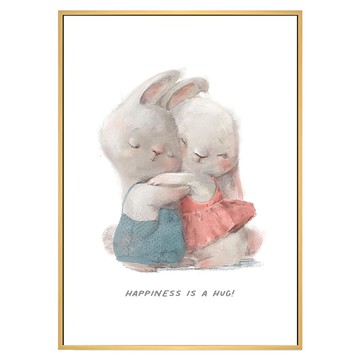 BOLUO GALLERY 菠蘿選畫所 HAPPINESS IS A HUG! 掛畫 APLS4651D  59.4 x 42cm  木色
