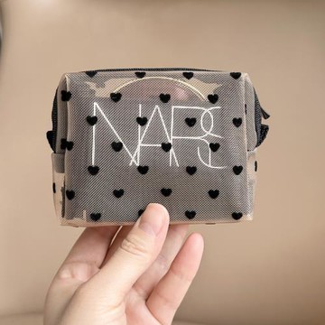 植絨愛心網紗包內膽包化妝包隨身小號便攜大容量簡約口紅包收納袋