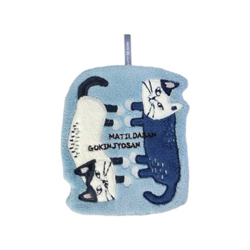 日本 KUSUGURU 可愛貓咪擦手巾-藍 約21.5x17cm (JN809-012 73-00)