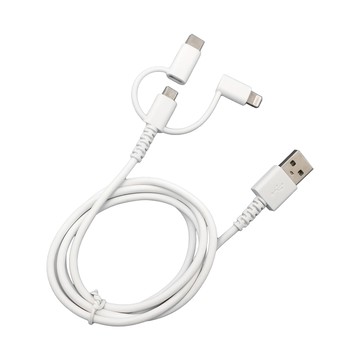一品川流 micro / Type-c / 蘋果三合一手機石墨烯快充電線-1M-2入 (石墨烯超導體超級快充線)