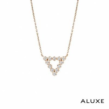 ALUXE 亞立詩 10K金 鑽石項鍊 無盡閃耀 三角形 NN0124