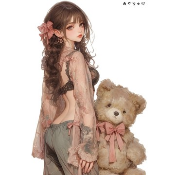 【3 月新作 2】07-095-0084 人物貼紙 動物與甜美蕾絲