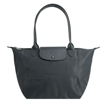 LONGCHAMP LE PLIAGE ONE系列長把尼龍單色摺疊水餃包(中/煙灰)