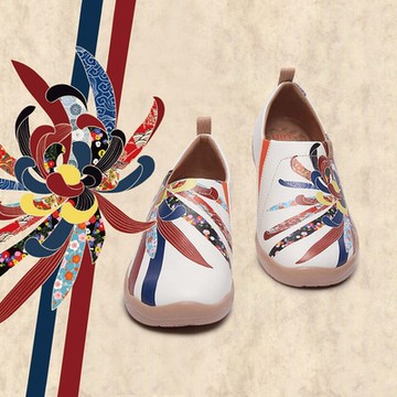 uin 西班牙原創設計 女鞋 綻菊彩繪休閒鞋W1109576