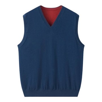 精紡純山羊絨背心馬甲男V領加厚秋冬寬松保暖坎肩套頭羊絨衫E2814