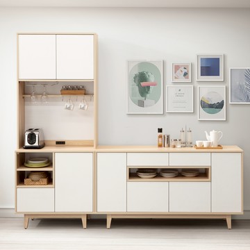 直人木業-STAR北歐風系統板82公分上下廚櫃組搭配151公分廚櫃