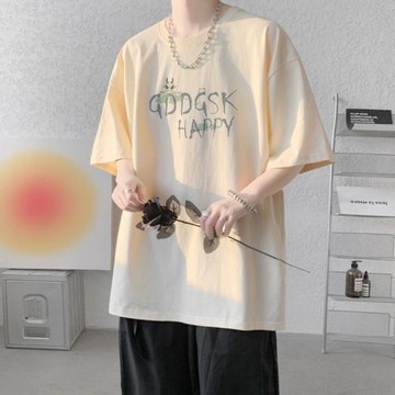 青少年薄款初中生圓領短袖t恤