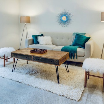 由雷射切割膠合板製成的有機木鐘 - Medusa綠松石