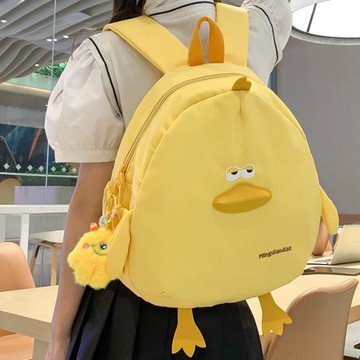日系ins丑萌搞怪雙肩包女小眾設計感卡通小雞背包小學初中生書包