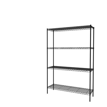 KIWISH 鐵架MIT輕型四層置物架120x60x180cm-極致黑色