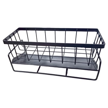 Mega 廚房碳鋼多功能瀝水置物架 23x10x9cm  黑色  1個