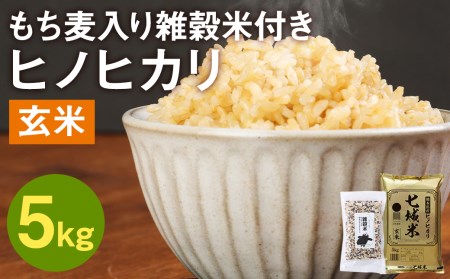 熊本県菊池産 ヒノヒカリ 玄米 5kg もち麦入り雑穀米 200g 米 お米 残留農薬ゼロ 低温貯蔵