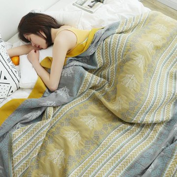 紗布毛巾被夏季薄款純棉六層蓋毯成人全棉家用空調毯蓋被床蓋毯子